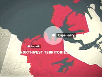 A rescue plane located the small boat early Saturday morning off the coast of Cape Parry.